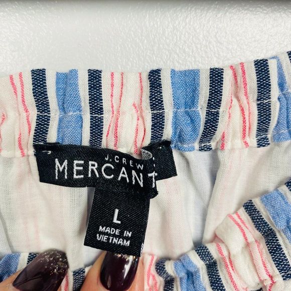 J. Crew Striped Off the Shoulder Peasant Dress Size Large - Picture 6 of 9